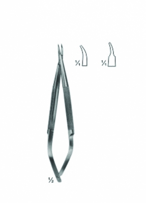 Micro Needle Holder With Round Handles and Bayonet - Shaped